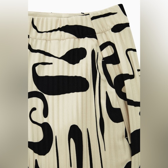 COS Pleated Elasticated Abstract Print Pants Size Small - Picture 4 of 11